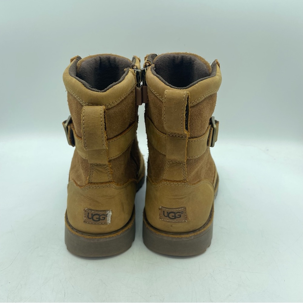 UGG Koren Brown Leather Suede Boots Youth Girls 1017816K Size 3 Chestnut Hiking - Picture 4 of 13